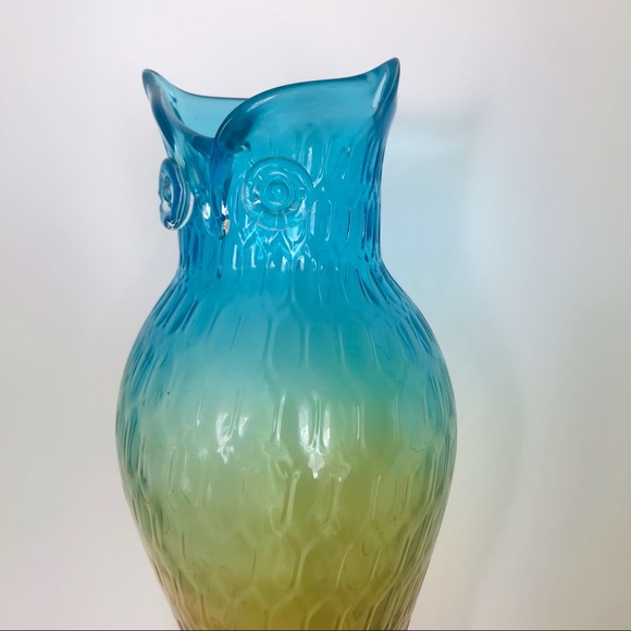 1970s Gradient Murano Glass Sculpted Owl Vase Vintage Excellent Condition! 14.5” - Picture 5 of 15